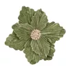 Decor pick catifea cu floare de Crăciun, 15cm înălțime - Verde
