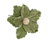 Decor pick catifea cu floare de Crăciun, 15cm înălțime - Verde