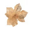 Decor pick cu floare de Crăciun, 25cm înălțime - Auriu