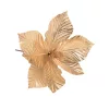 Decor pick cu floare de Crăciun, 25cm înălțime - Auriu