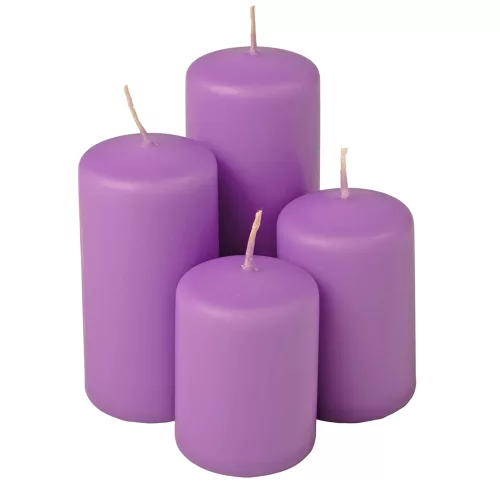 Set lumânări cilindru advent scară, Ø50 x 70/80/100/120mm - Mov mat