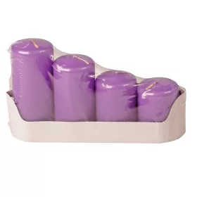   Set lumânări cilindru advent scară, Ø50 x 70/80/100/120mm - Mov mat