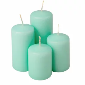   Set lumânări cilindru advent scară, Ø50 x 70/80/100/120mm - Turcoaz deschis