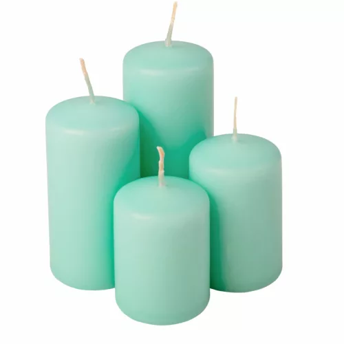Set lumânări cilindru advent scară, Ø50 x 70/80/100/120mm - Turcoaz deschis