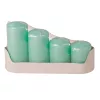 Set lumânări cilindru advent scară, Ø50 x 70/80/100/120mm - Turcoaz deschis