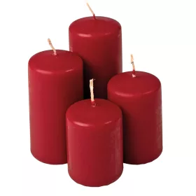   Set lumânări cilindru advent scară, Ø50 x 70/80/100/120mm - Bordo mat