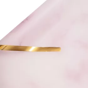   Foaie folie model marmură cu margine aurie 57 x 57cm, 20buc. - Roz deschis