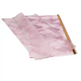   Foaie folie model marmură cu margine aurie 57 x 57cm, 20buc. - Roz deschis
