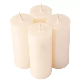   Set lumânări advent rustice metalizate, 10 x 4cm - Perlat alb