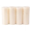 Set lumânări advent rustice metalizate 10 x 4cm - Alb sidefiu