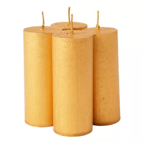 Set lumânări advent rustice metalizate, 10 x 4cm - Auriu