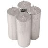 Set lumânări advent rustice metalizate 10 x 4cm - Argintiu