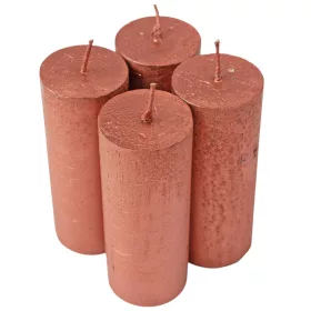 Set lumânări advent rustice metalizate, 10 x 4cm - Bronz