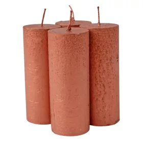 Set lumânări advent rustice metalizate, 10 x 4cm - Bronz
