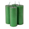 Set lumânări advent rustice metalizate 10 x 4cm - Verde închis