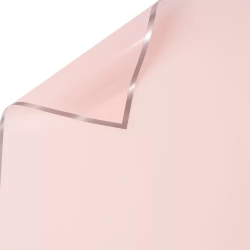 Foaie folie cu ramă argintie 57 x 57cm, 20buc. - Roz lucios