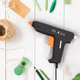   Home SMA 007 Pistol de lipit, -25 (100) W / 230V~ / 50Hz, lipire rapidă și precisă, suport rabatabil pentru masă, include 2 bețișoare de lipit cadou