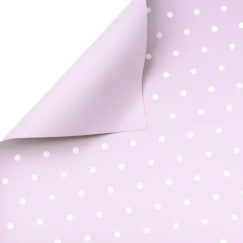 Foaie din folie cu buline mici 58 x 58 cm, 20 buc. - Lavandă deschisă