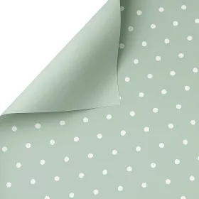   Foaie din folie cu buline mici 58 x 58 cm, 20 buc. - Verde pastel