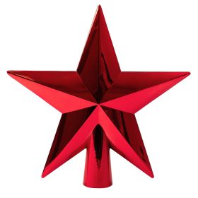 Vârf pentru brad, în formă de stea - 20cm - Roșu
