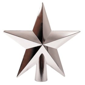 Vârf pentru brad, în formă de stea - 20cm - Argintiu