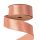 Panglică satinată lucioasă cu margine cu sârmă 38mm x 5m - Rose gold