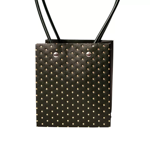 10 buc. Sacoșă cadou cu flori embosate 11.5(î) x 11.5(l) x 13(a) cm - Verde închis