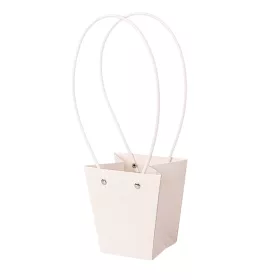   10 buc. Pungi kraft pentru flori 12(h) x 12(l) x 12.5(m) cm - Alb