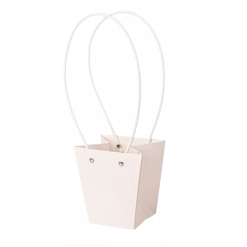 10 buc. Pungi kraft pentru flori 12(h) x 12(l) x 12.5(m) cm - Alb