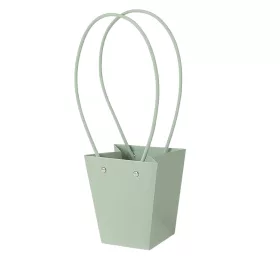   10 buc. Pungi kraft pentru flori 12(h) x 12(l) x 12.5(m) cm - Verde vintage