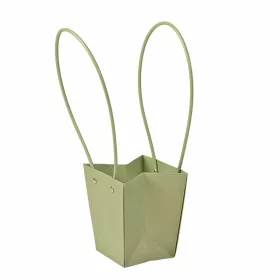   10 buc. Pungi kraft pentru flori 12(h) x 12(l) x 12.5(m) cm - Verde vintage