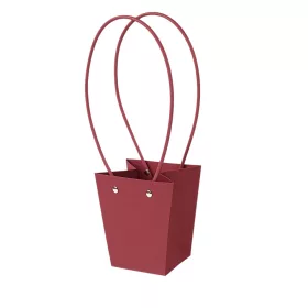   10 buc. Pungi kraft pentru flori 12(h) x 12(l) x 12.5(m) cm - Bordo