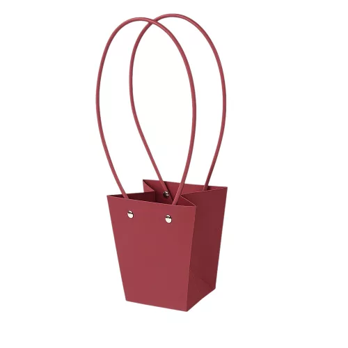 10 buc. Pungi kraft pentru flori 12(h) x 12(l) x 12.5(m) cm - Bordo