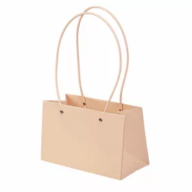   10 buc. Pungi kraft pentru flori 22(h) x 10.5(l) x 13.5(m) cm - Roz pudrat deschis