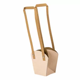   10 buc. Pungi kraft pentru flori 12(h) x 11(l) x 7(m) cm - Roz pudrat deschis