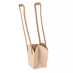   10 buc. Pungi kraft pentru flori 12(h) x 11(l) x 7(m) cm - Roz pudrat deschis