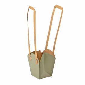   10 buc. Pungi kraft pentru flori 12(h) x 11(l) x 7(m) cm - Verde vintage