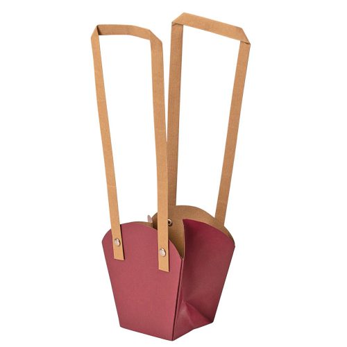 Set 10 pungi kraft pentru flori 12 x 11 x 7cm - Bordo