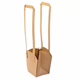   10 buc. Pungi kraft pentru flori 12(h) x 11(l) x 7(m) cm - Natur