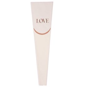   Pungi din Hartie pentru flori „Love” 12.5 cm x 4 cm x 45 cm, 20 buc. - Alb