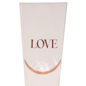   Pungi din Hartie pentru flori „Love” 12.5 cm x 4 cm x 45 cm, 20 buc. - Alb