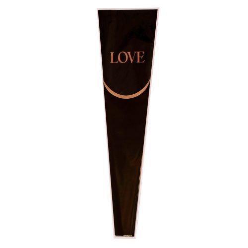 Pungi din Hartie pentru flori „Love” 12.5 cm x 4 cm x 45 cm, 20 buc. - Negru