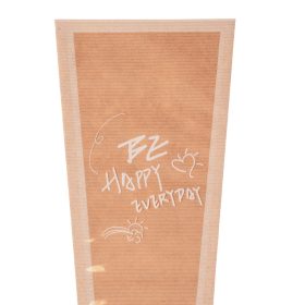   Pungi din Hartie pentru flori „BE HAPPY EVERYDAY”, cu ramă albă, 12.5 cm x 4 cm x 40 cm, 30 buc. - Natural