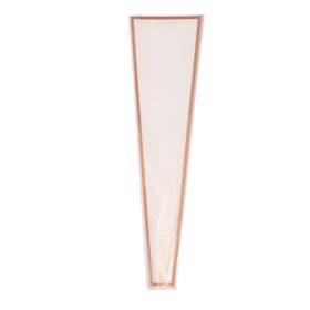   Pungi din Hartie pentru flori cu ramă rose gold 12.5 cm x 4 cm x 45 cm, 50 buc. - Alb