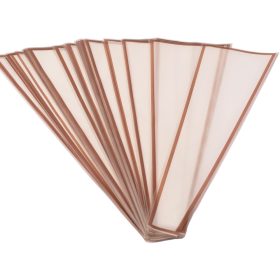   Pungi din Hartie pentru flori cu ramă rose gold 12.5 cm x 4 cm x 45 cm, 50 buc. - Alb