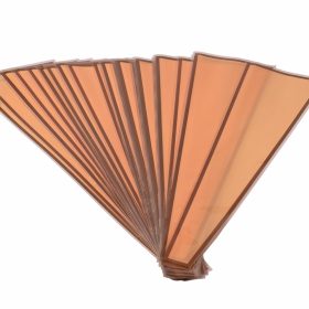   Pungi din Hartie pentru flori cu ramă rose gold 12.5 cm x 4 cm x 45 cm, 50 buc. - Crem