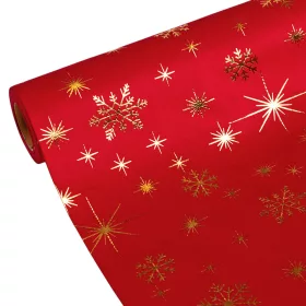   Material decorativ de Crăciun din catifea, alergător de masă, 28cm x 2.7m - Roșu intens