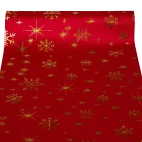   Material decorativ de Crăciun din catifea, alergător de masă, 28cm x 2.7m - Roșu intens