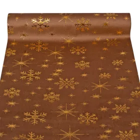   Material decorativ de Crăciun din catifea, alergător de masă, 28cm x 2.7m - Maro