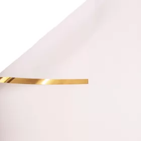 Foaie folie mată cu margine aurie 57 x 57cm, 20buc. - Alb